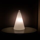 All glass white cone table lamp, 80