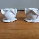 Porcelain pink flower candle holders