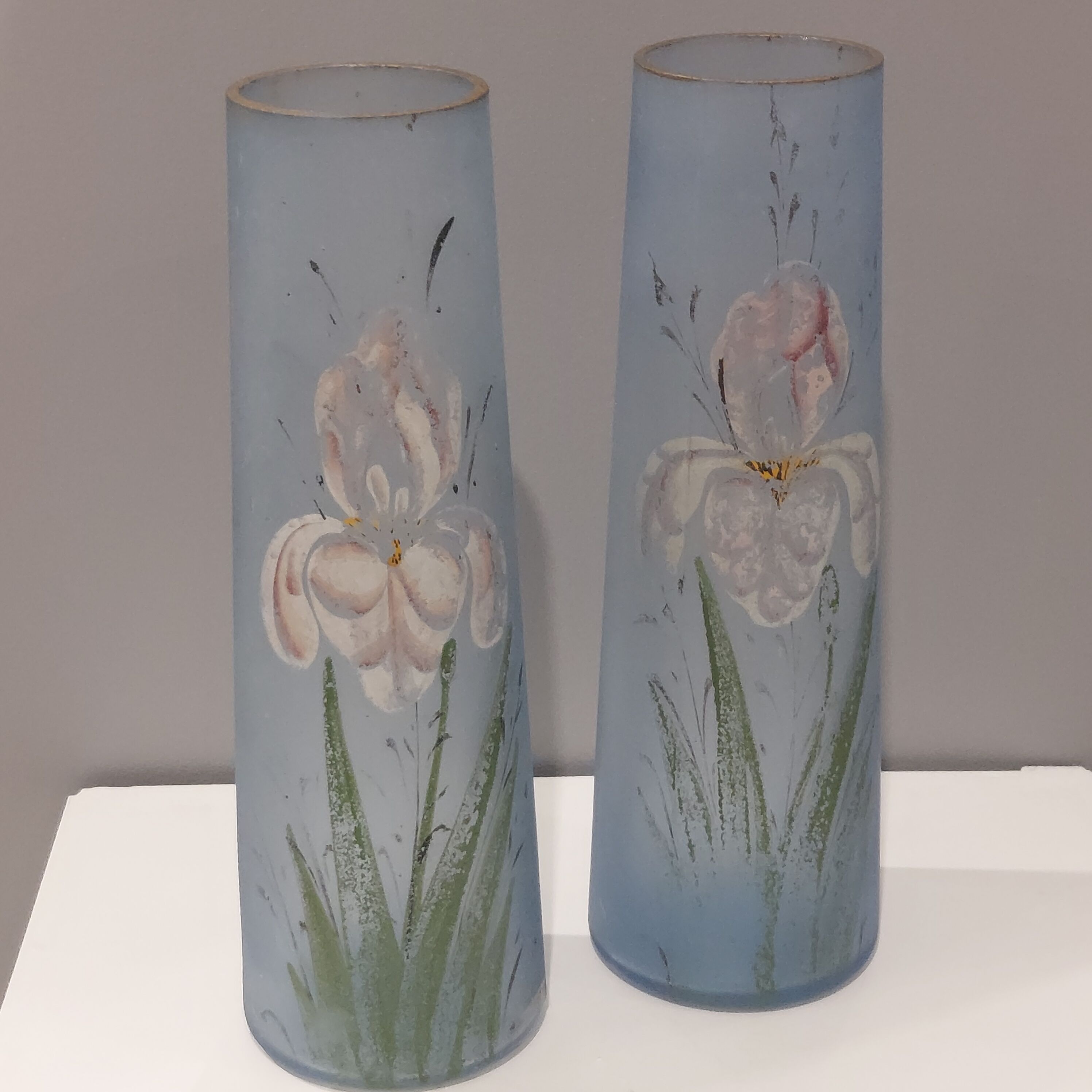 Paire de vases verre Art déco années 1930