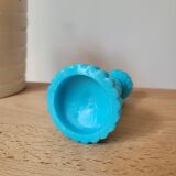 Blue opaline candle holder