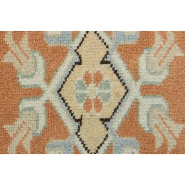 Vintage Turkish Hand-Knotted Wool Cotton Orange Runner Rug 77x276
