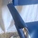 Bauhaus cantilever armchair in blue leather, 80s/90s