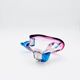 Murano Crystal Sommerso Organic Sculpture Bowl - Blue & Fuchsia