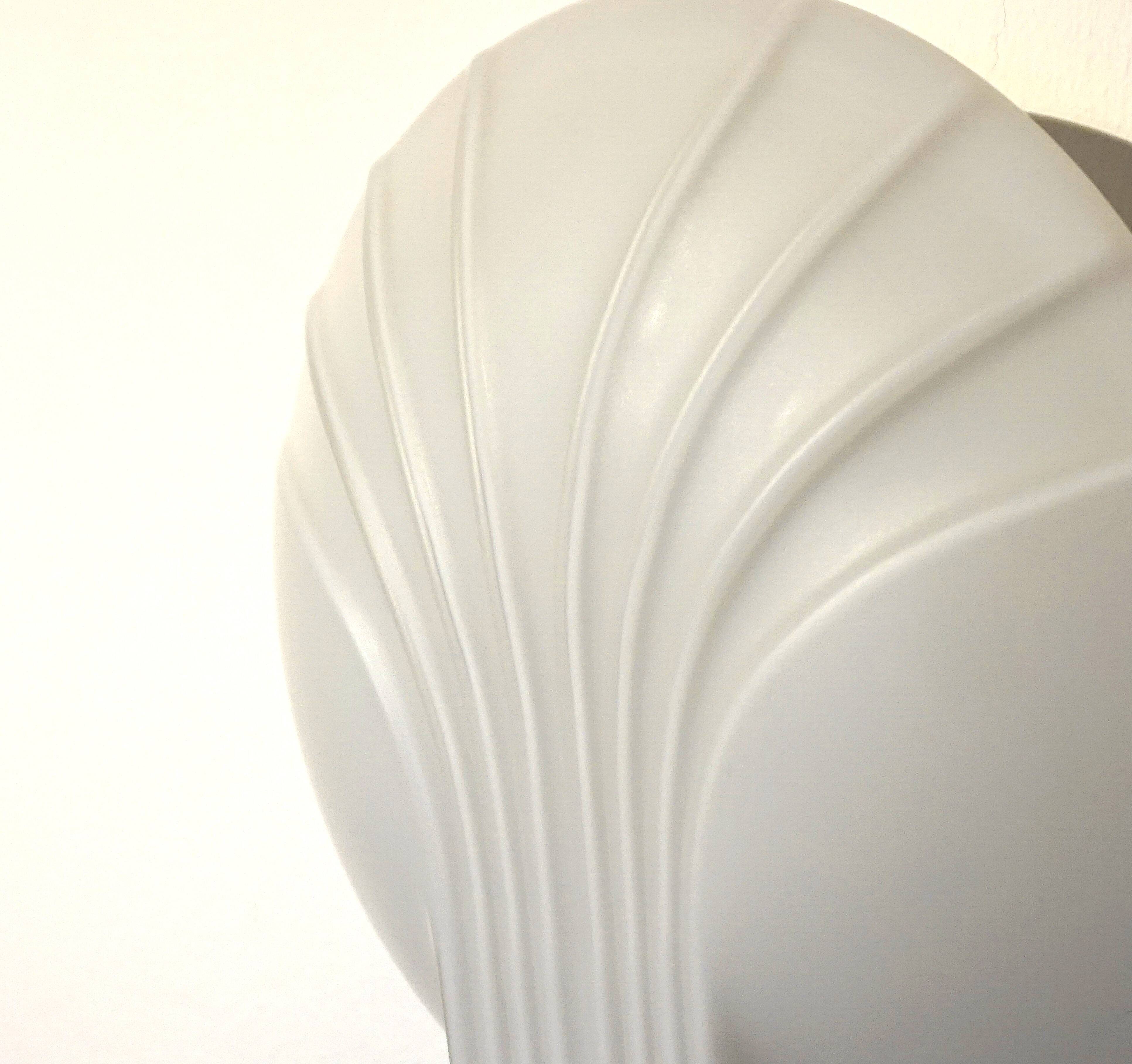 Set of 2 Hillebrand Art Deco shell opal glass wall lamps, 1960