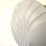 Set of 2 Hillebrand Art Deco shell opal glass wall lamps, 1960