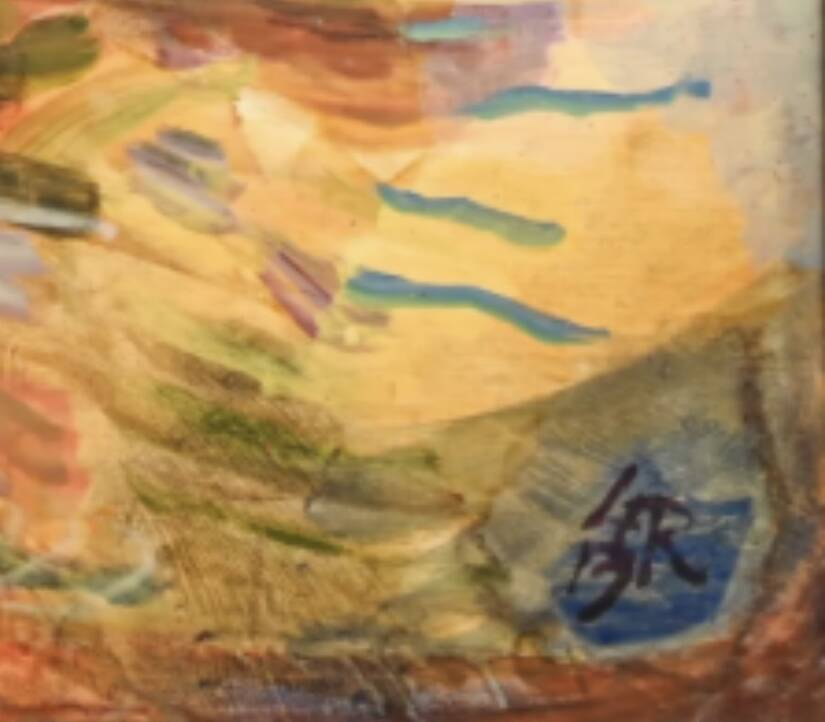 François Gerber (born in 1945) – Impressive oil on panel "V"