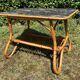 Table basse vintage en rotin et Formica