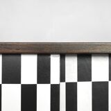 Mid-century modern scandinavian walnut sideboard with op-art pattern, 1960s