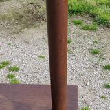Floor lamp with shelf of the 40s/50s in beech lampshade red fabric