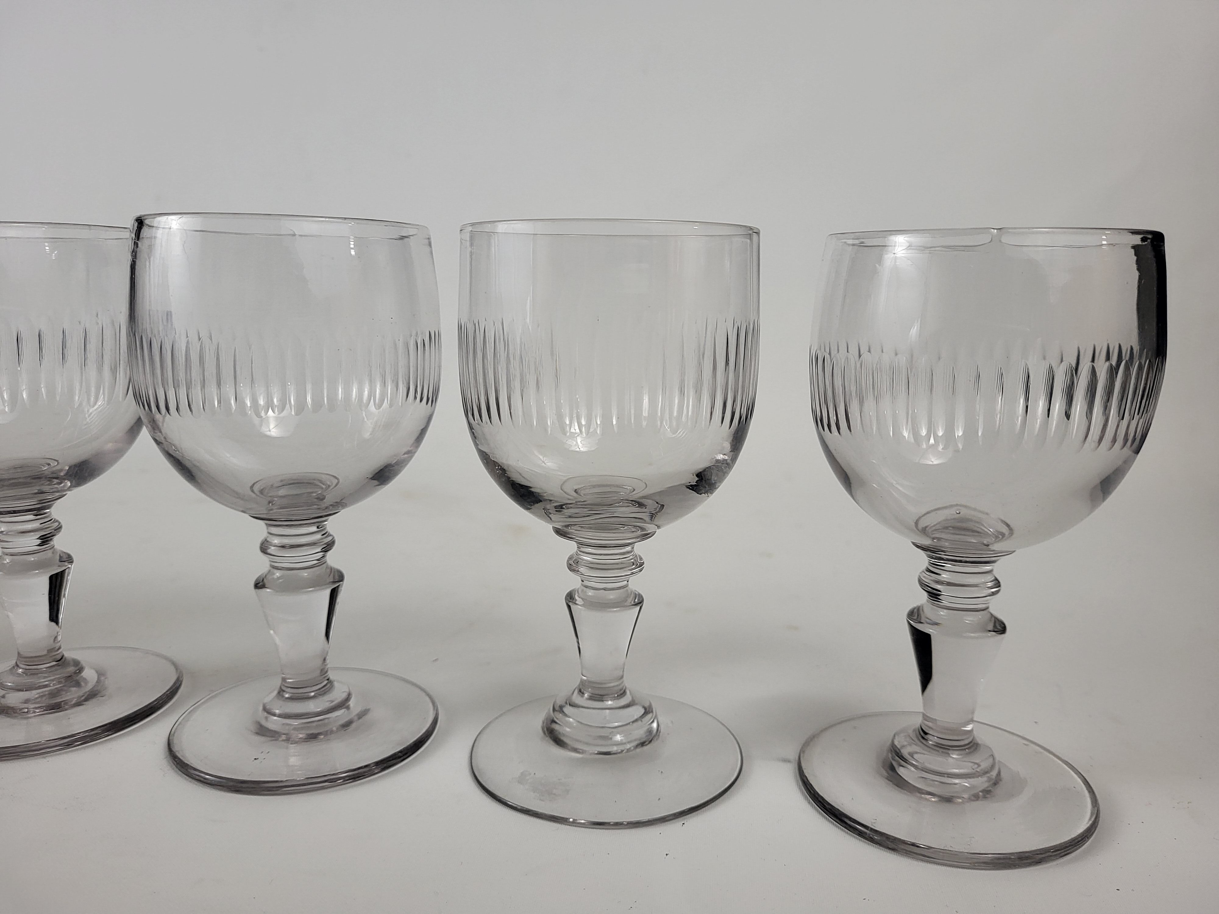 6 water glasses Cristallerie de Portieux XIXeme