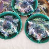 Set of 10 ceramic fondue plates signed Morvan (Gaston Gaubier)