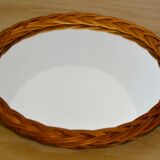 Miroir en rotin tressé
