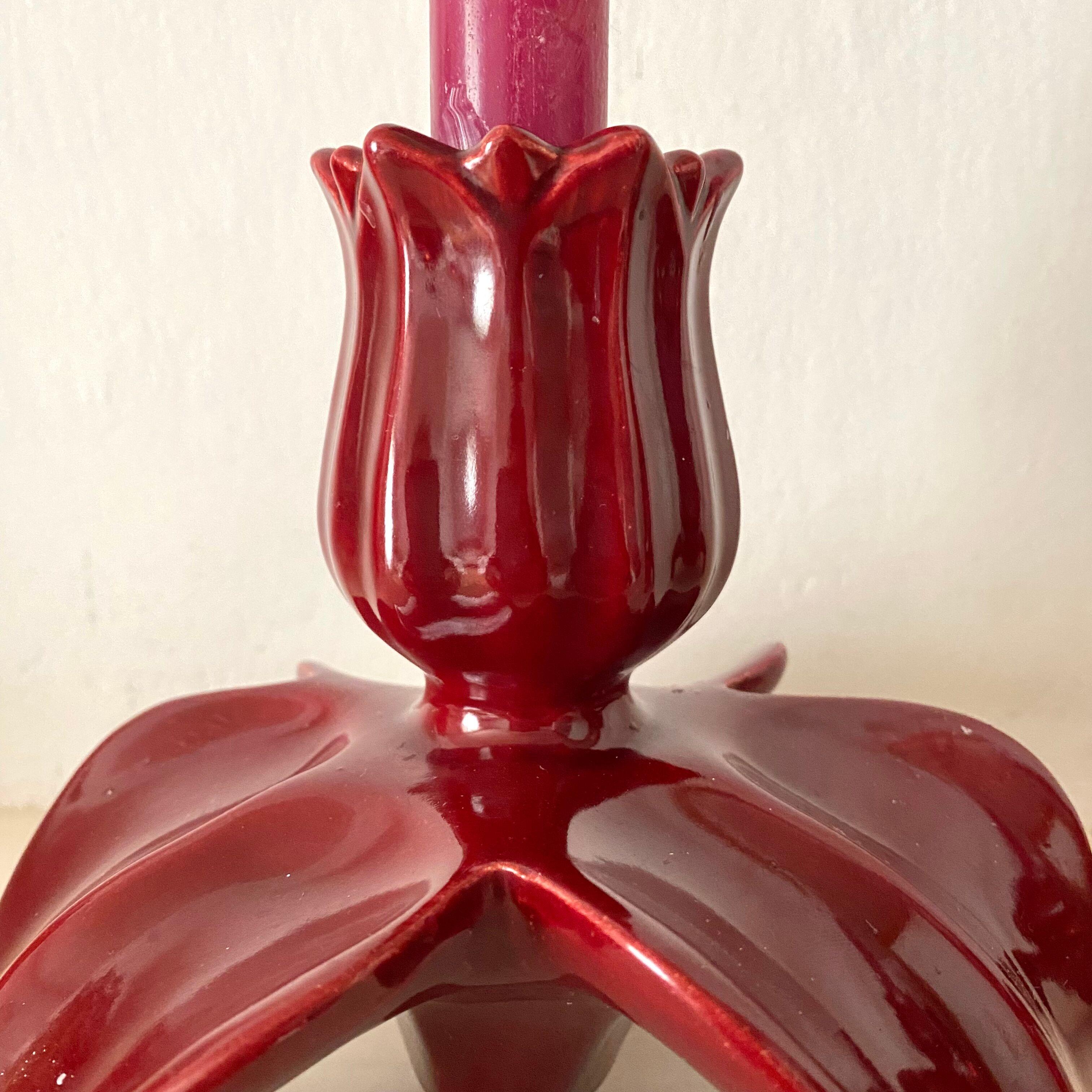 Pair of ceramic cab candlesticks