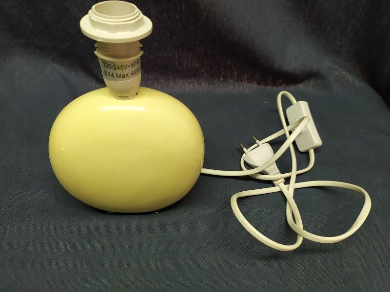 Beige porcelain round bedside lamp