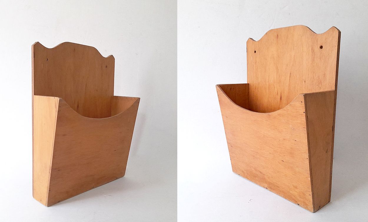 Wooden box for wall mounting, mail holder