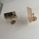 Pair of vintage adjustable solid brass wall lights France 1970