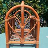 Vintage rattan magazine rack – Natural and retro elegance