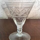 Port carafe in bohemian cut crystal and its 4 Glasses