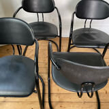 4 Effezeta chairs Italy tubular mid century vintage design 1980