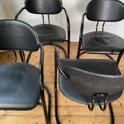 4 Effezeta chairs Italy tubular mid century vintage design 1980