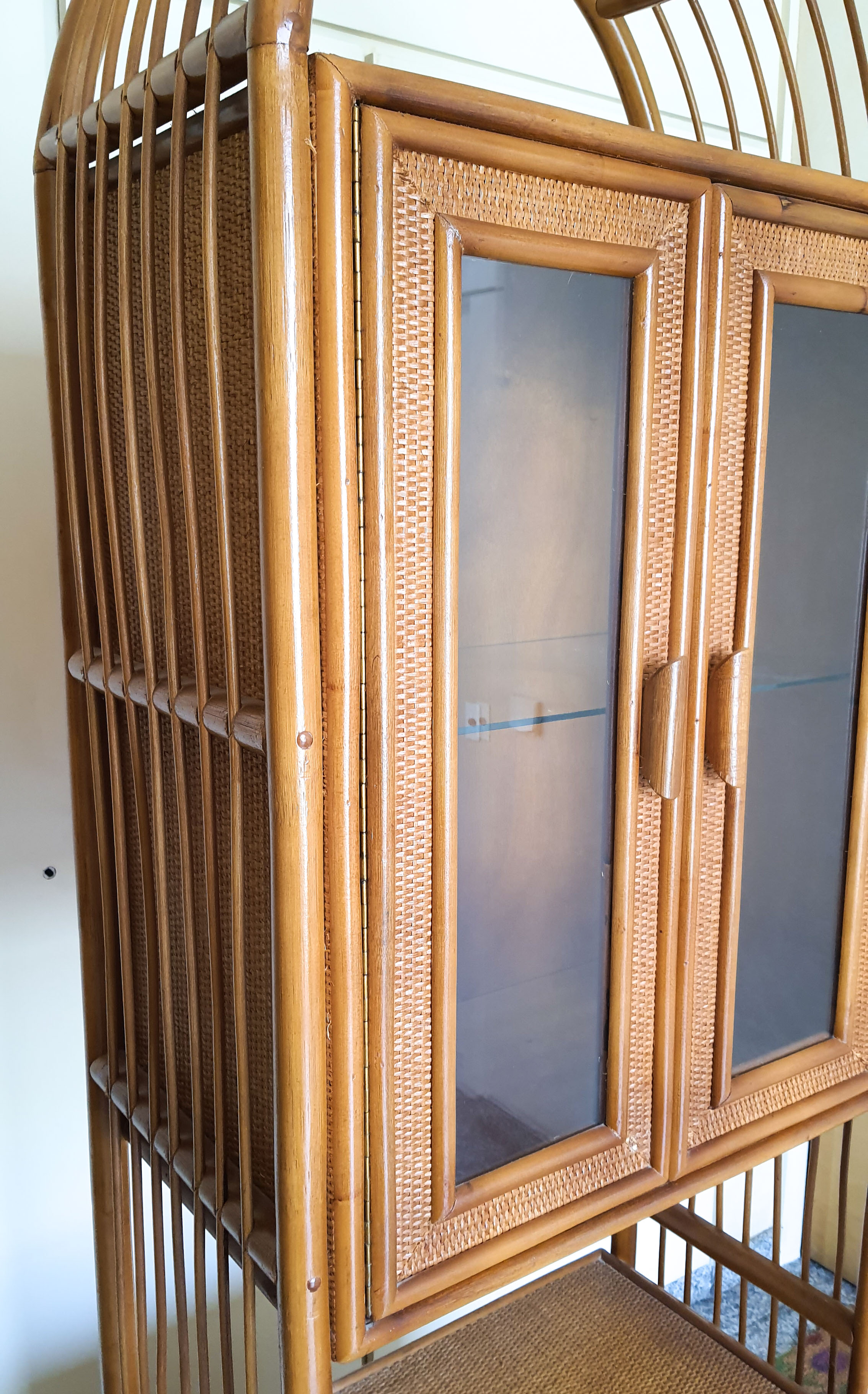 Rattan library and vintage bamboo