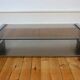 Table low vintage 1970s stainless and glass Jean-François Monnet