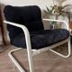Fauteuil IKEA vintage velours et tube