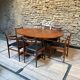 Teak table, vintage Scandinavian style from the 1960s, with hidden extension
