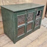 Ancien buffet vitré en teck birman