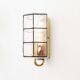 Brass and glass facetted sconce by Glashutte Limburg, Germany 1970's
