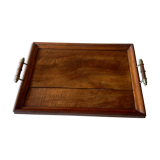 Tray in wood and brass