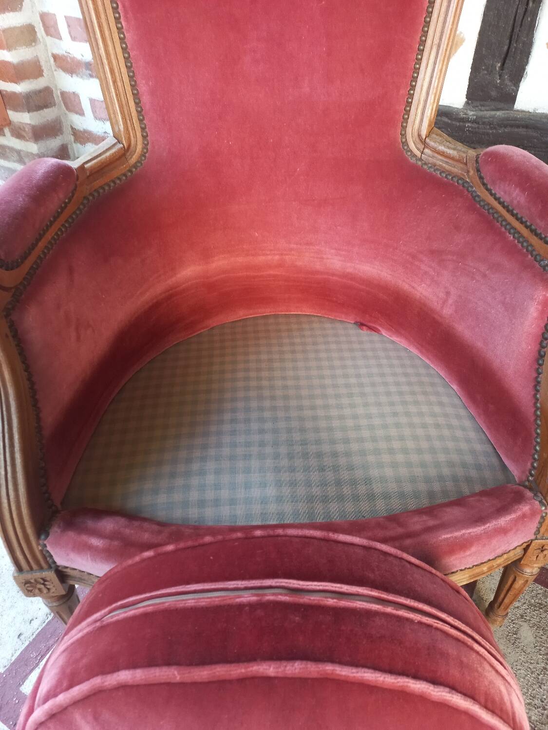 Louis XVI style bergère armchair