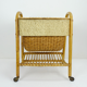 1950s mid century bamboo rattan wicker sewing box or knitting basket