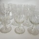 Set of 10 faceted wine or water glasses