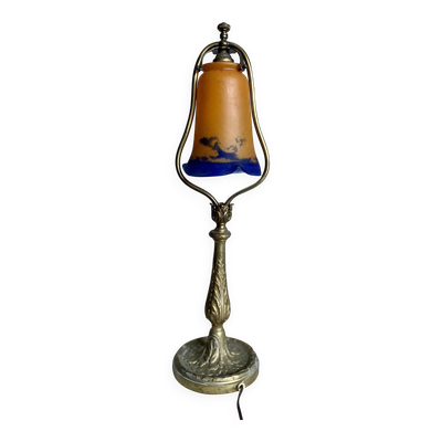 Lampe Art Nouveau bronze et pâte de verre