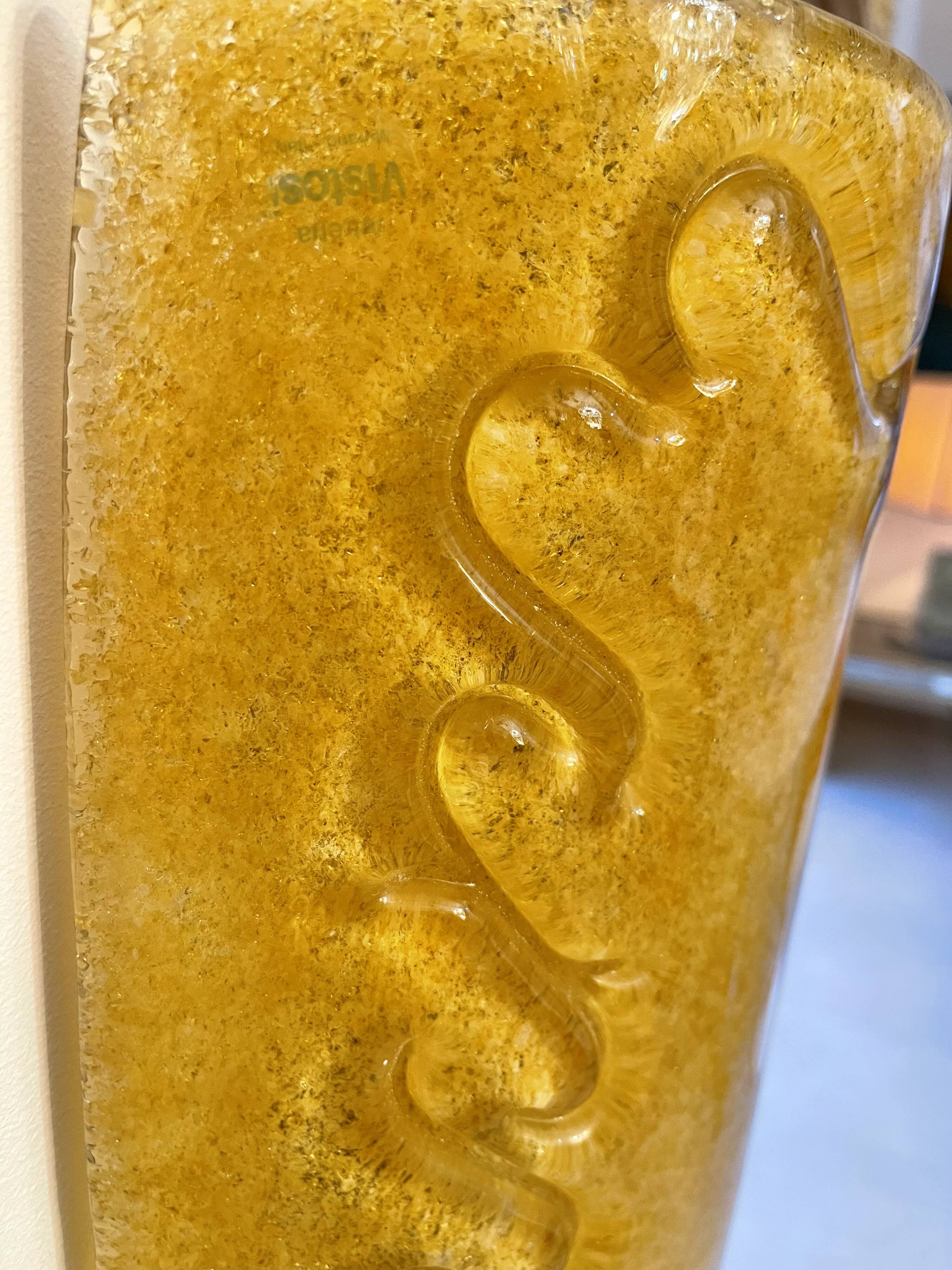 Vistosi wall lights with gold inlay by bd lumica structure Italy 1970