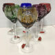 6 verres de couleur en cristal Artisanat de Lorraine
