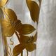Vase with arabesques of Flowers Gold in Blown Glass Art Nouveau