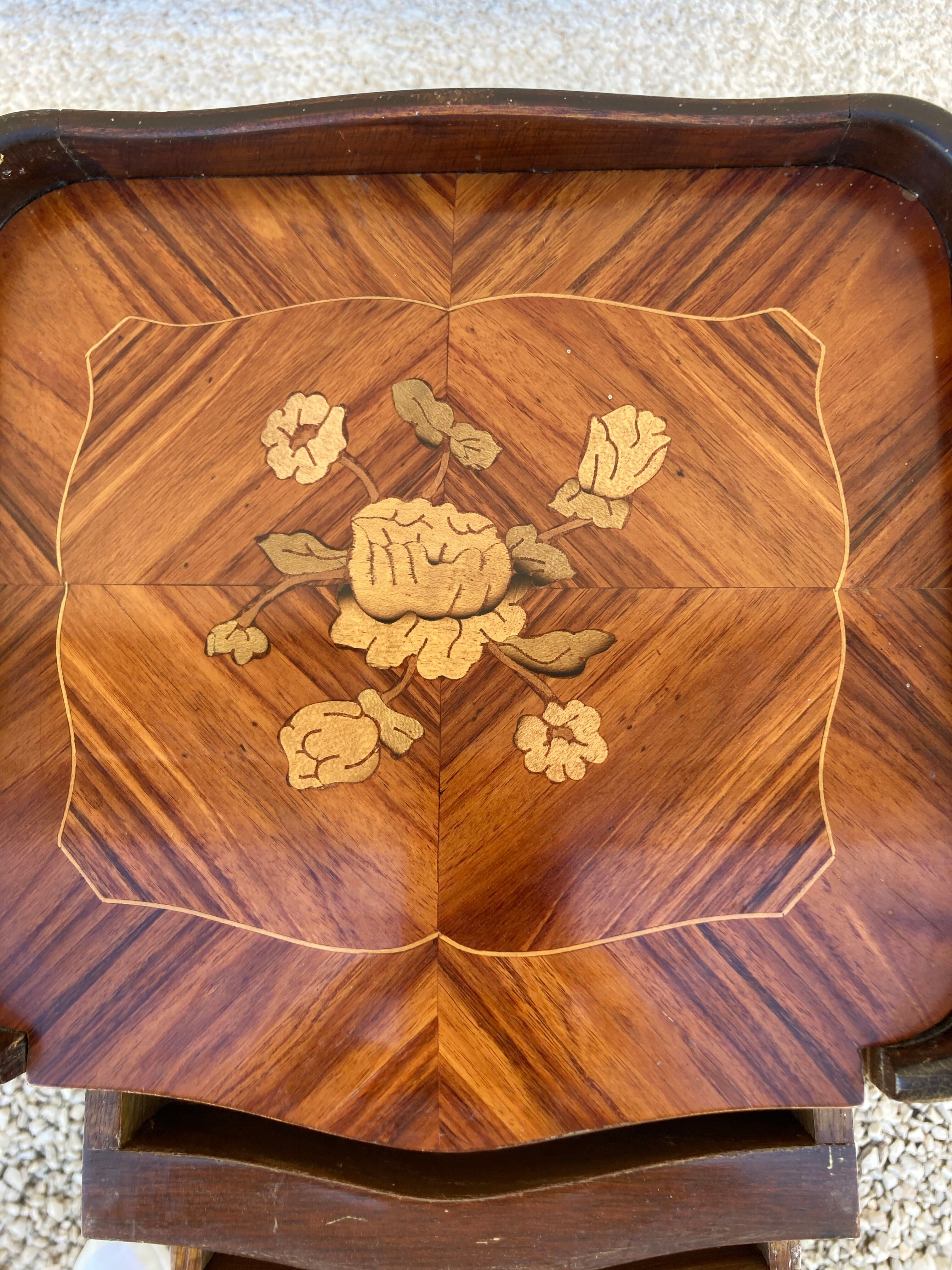 Pair of bedsides Louis XV in marquetry