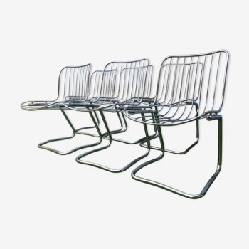 Set de 6 chaises en métal vintage