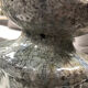 Ceramic candle holder in "Raku" style, blue-grey crackled.