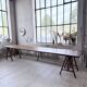 XXL trestle farm table 4m and its benches