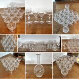 Service de verres 62 pièces en cristal taillé
