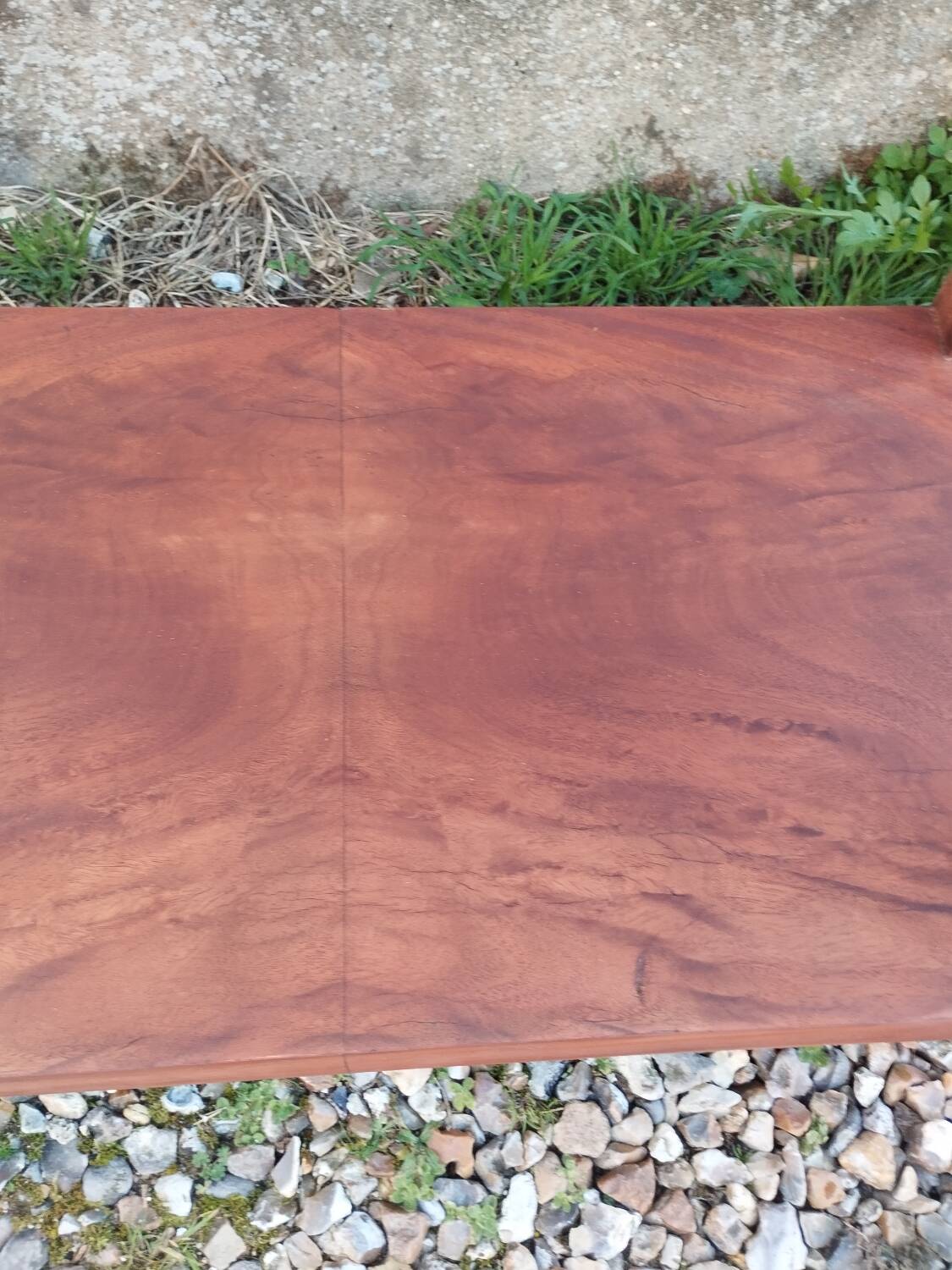 Console in old Empire style with a wooden frame and marble top.