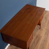 Retro danish 1960s mid century two sided desk with bookcase
