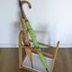 Vintage umbrella stand Scandinavian style mid-century modern wooden holder