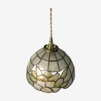 Suspension in mother-of-pearl and vintage brass 1960 / 70