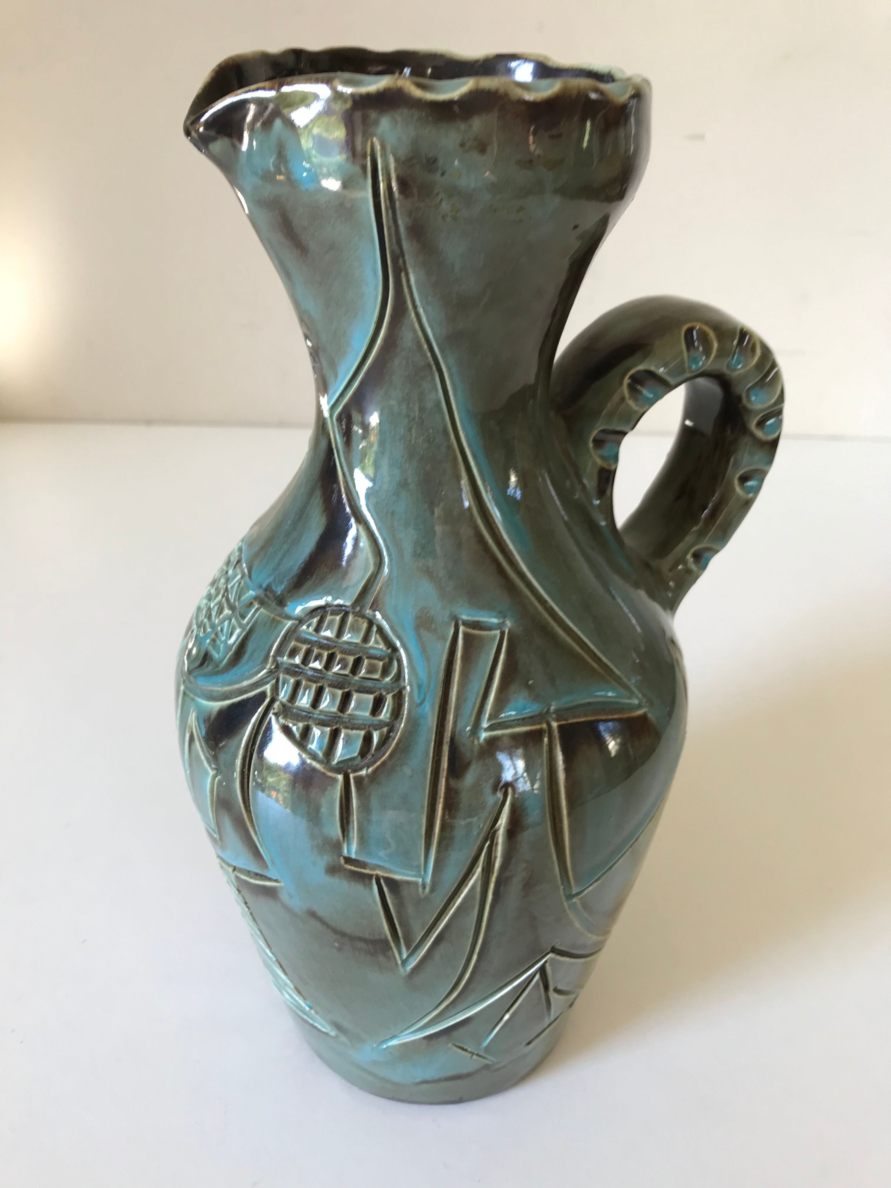 Ceramic pitcher Huguette Bessone vintage Annees 60