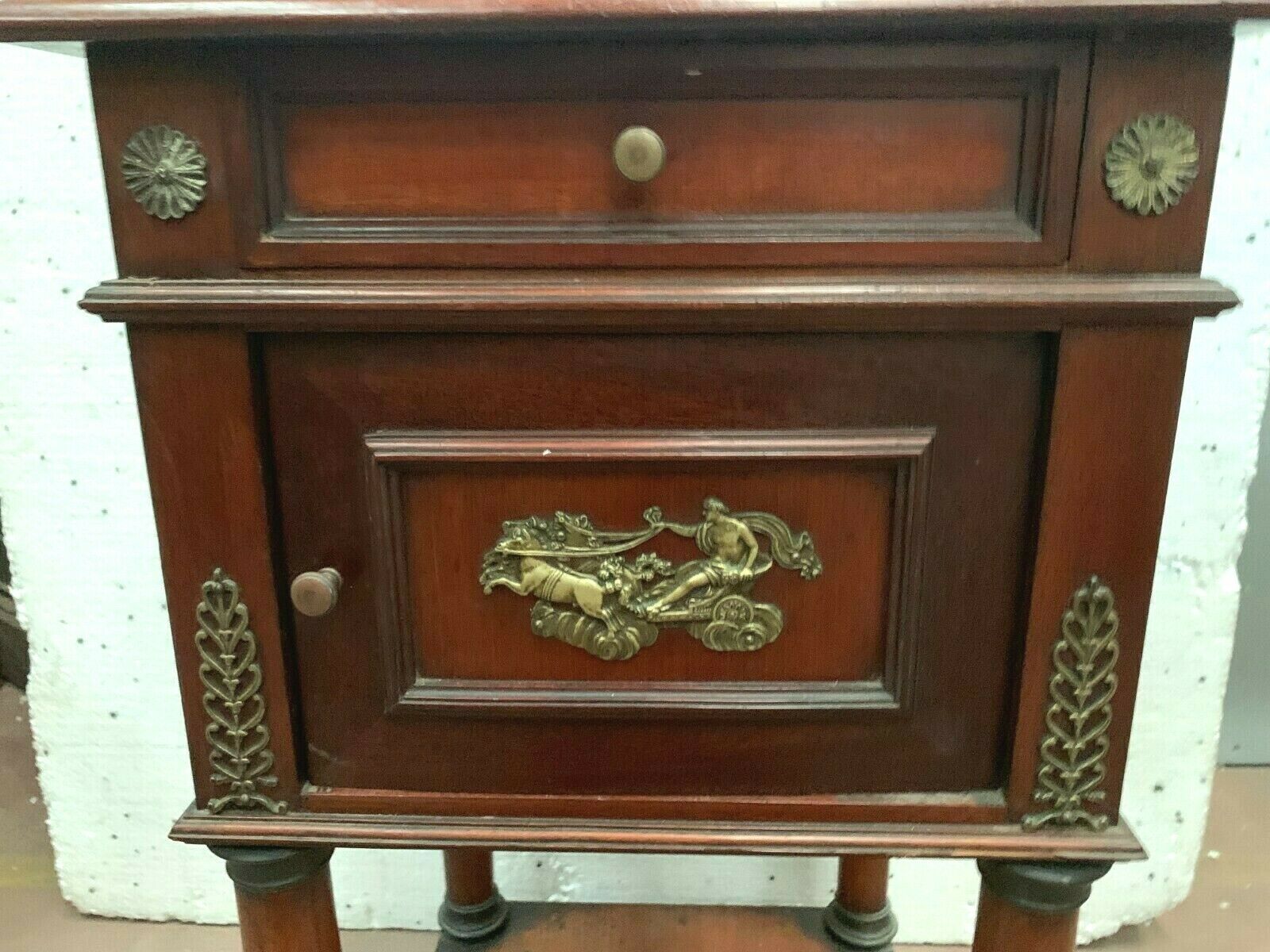 Empire style mahogany bedside table
