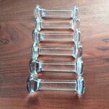6 vintage pressed glass knife rests